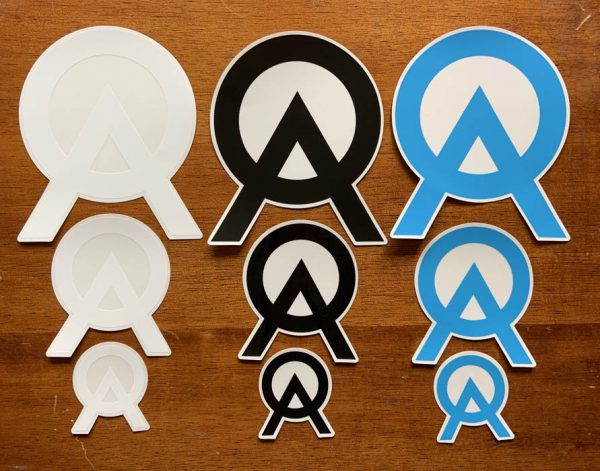 ocean academy logo sticker in 3 colors and 3 sizes