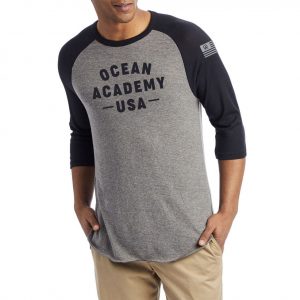 Men's Patriot Vintage Baseball 3/4 Sleeve Shirt (Coal/Black)