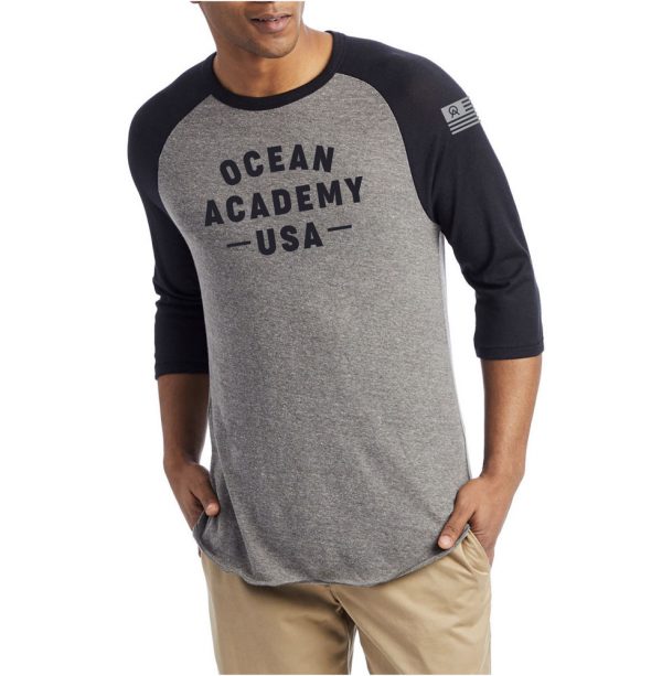 Men's Patriot Vintage Baseball 3/4 Sleeve Shirt (Coal/Black)