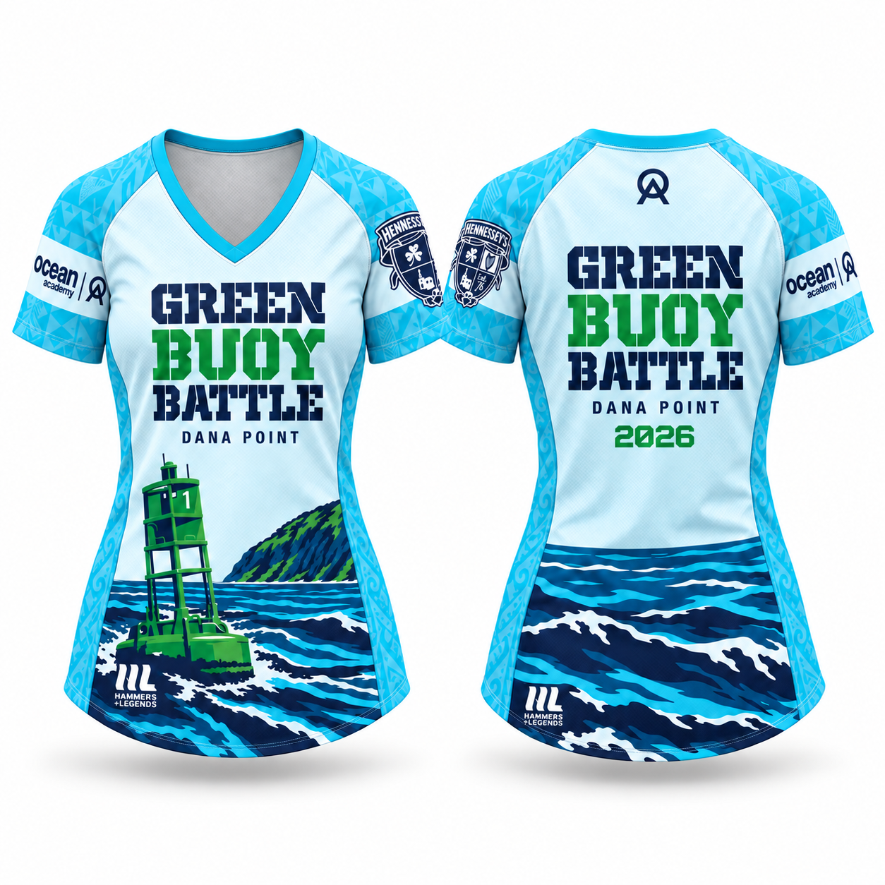 Women's Green Buoy Battle Short Sleeve Race Jersey (by Hammers & Legends)
